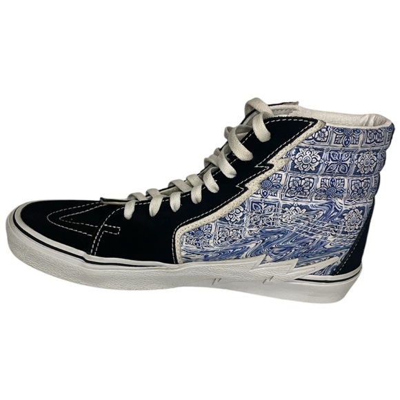 VANS Sk8-Hi Men's Sneakers Black/Blue Lightning Bolt, High Top, Size 10 - Picture 7 of 12